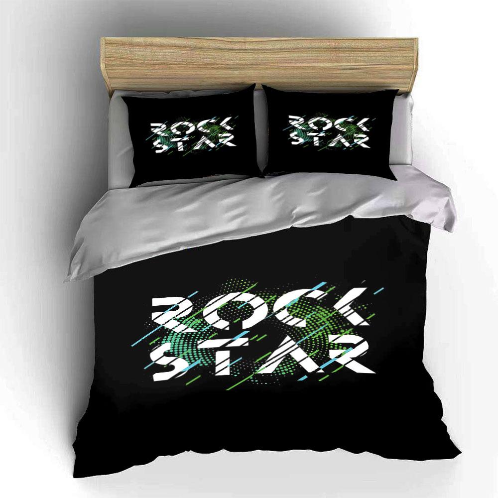 Rock Star Black Bedding Set Bedding Duvet Cover Set Duvet Cover Pillowcases (1 * Duvet Cover 2 * Pillowcases, without duvet insert)