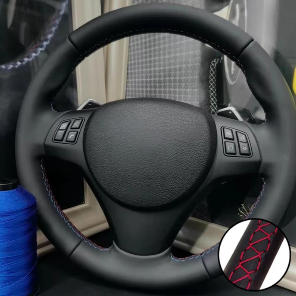 Hand Stitched Black Artificial Leather M Sport M3 E90 E91 E92 E87 E81 E82 E88 X1 E84 Steering Wheel Cover For BMW E93