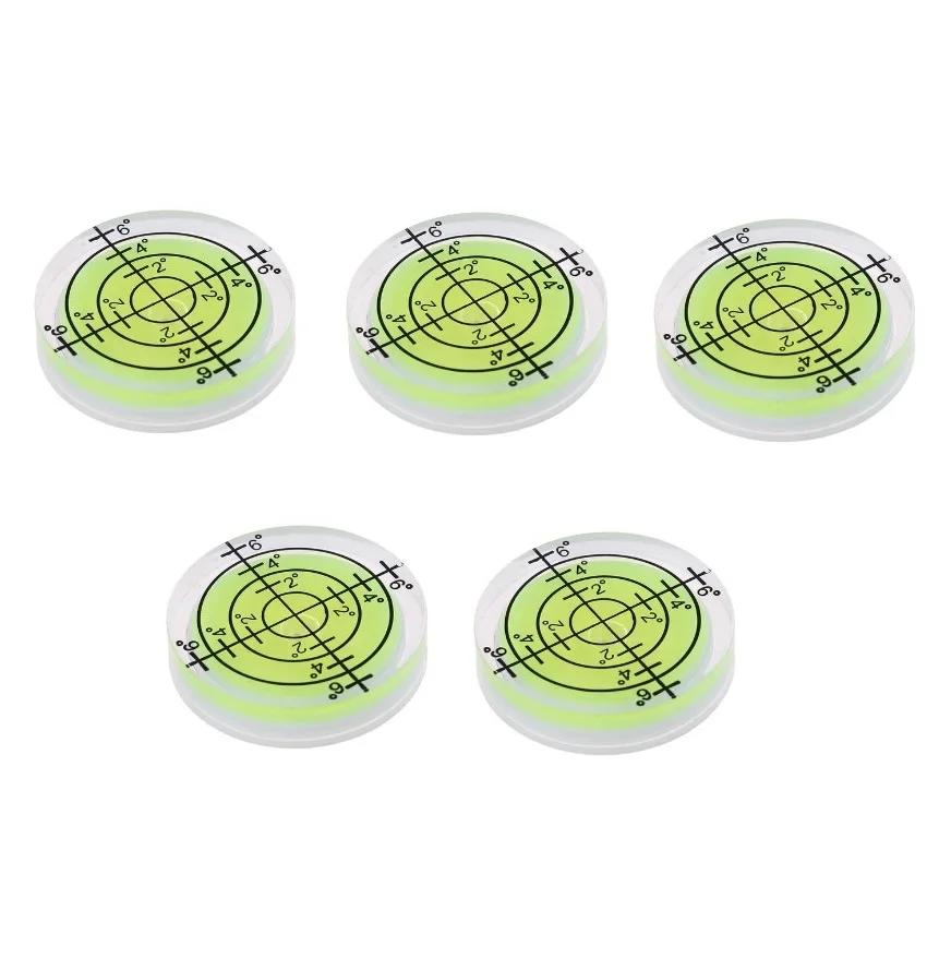 1/5pcs 32mm Bubble Level Precision Highly Translucent Small Level For Spirit Bubble Degree Mark Circular Measuring Meter
