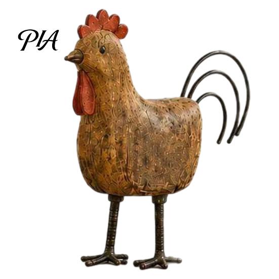Country Home Interior Styling Style Pig/Rooster Figurine, Resin Rustic Farmhouse Animal Statue, Pastoral Tabletop Decorations Desktop Ornaments