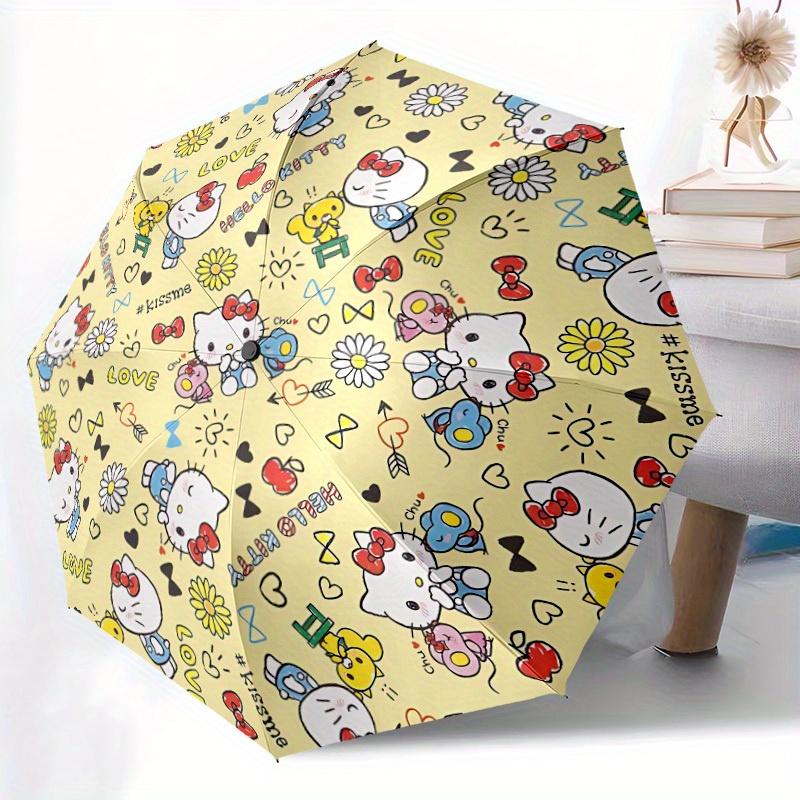 1pc Hello Kitty Automatic Umbrella - 8-Rib Foldable Design, Outdoor Adventures, Durable Canopy Material Yy250827170