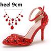 Large Size Tassel Rhinestone Wedding Shoes 9 Thin Heel Pointed Sandals Luxury Rhinestone Wedding Shoes
