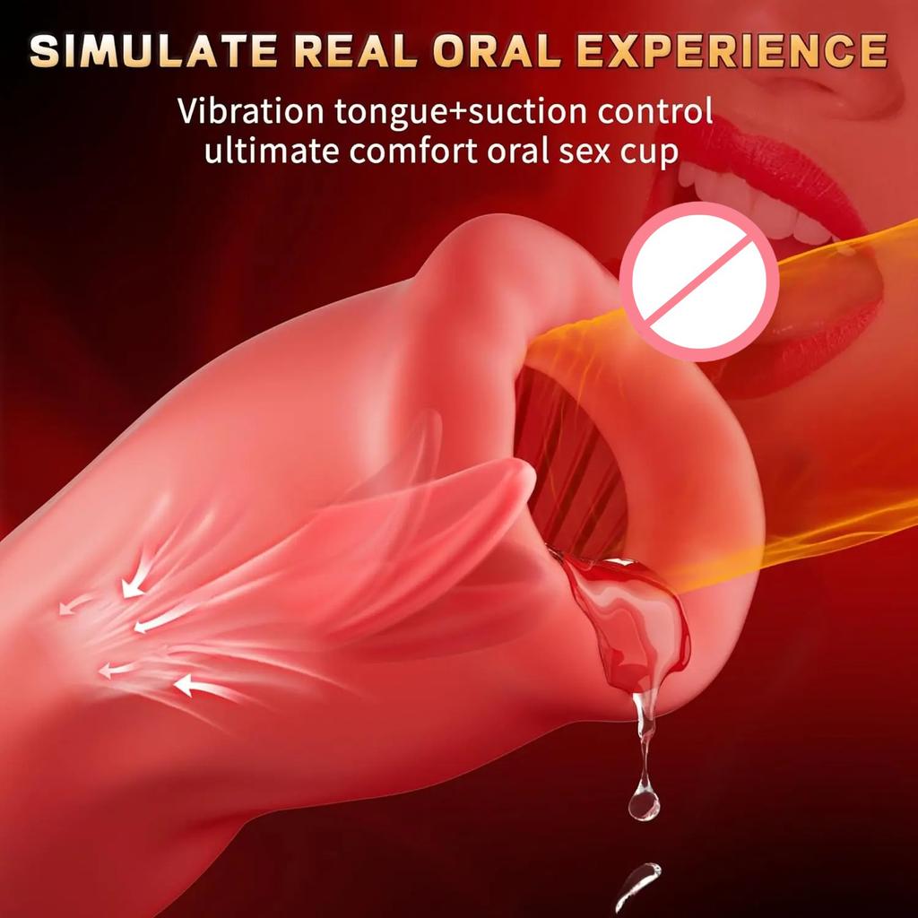 Mens Sucking Masturbation Cup Blowjob Glans Trainer Penis Massage Pocket Pussy Masturbator Cock Vibrating Stimulator Sex Toy Man