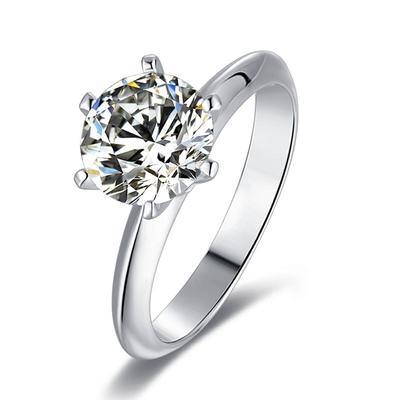 925 Sterling Silver Rings Classic Moissanite Ring Wedding Party Style Diamond Luxury Jewelry For Women