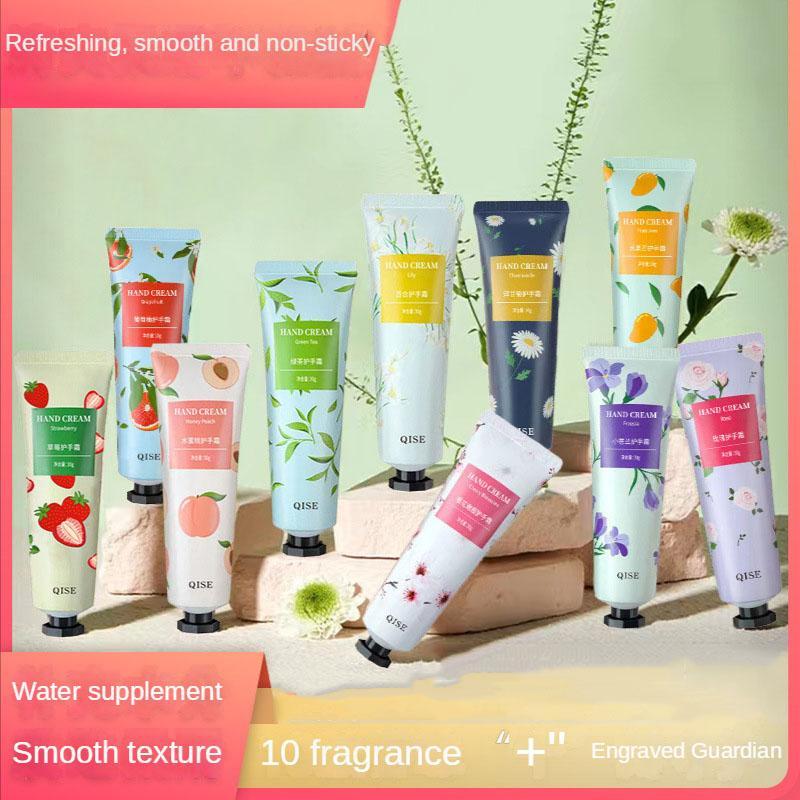 Kamille-Handcreme-Set, feuchtigkeitsspendende, feuchtigkeitsspendende, nährende Handcreme, Four Seasons, zarte weiße Handcreme, 10 Geschmacksrichtungen, Fruchtduft