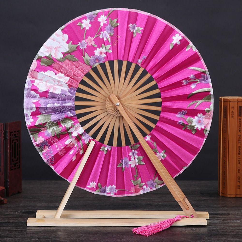 

Танцевальное выступление Бамбуковое ремесло Подарок Украшение для дома Ручной веер Складной веер Реквизит для фотографии Круглый веер 1