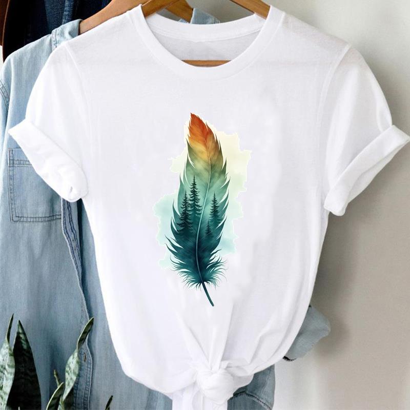 (Asian Size) Short Sleeve T-shirts Casual sweet trend Clothing Printed Female Top T Shirt o-neck Lady Fashion Women Graphic Tee
