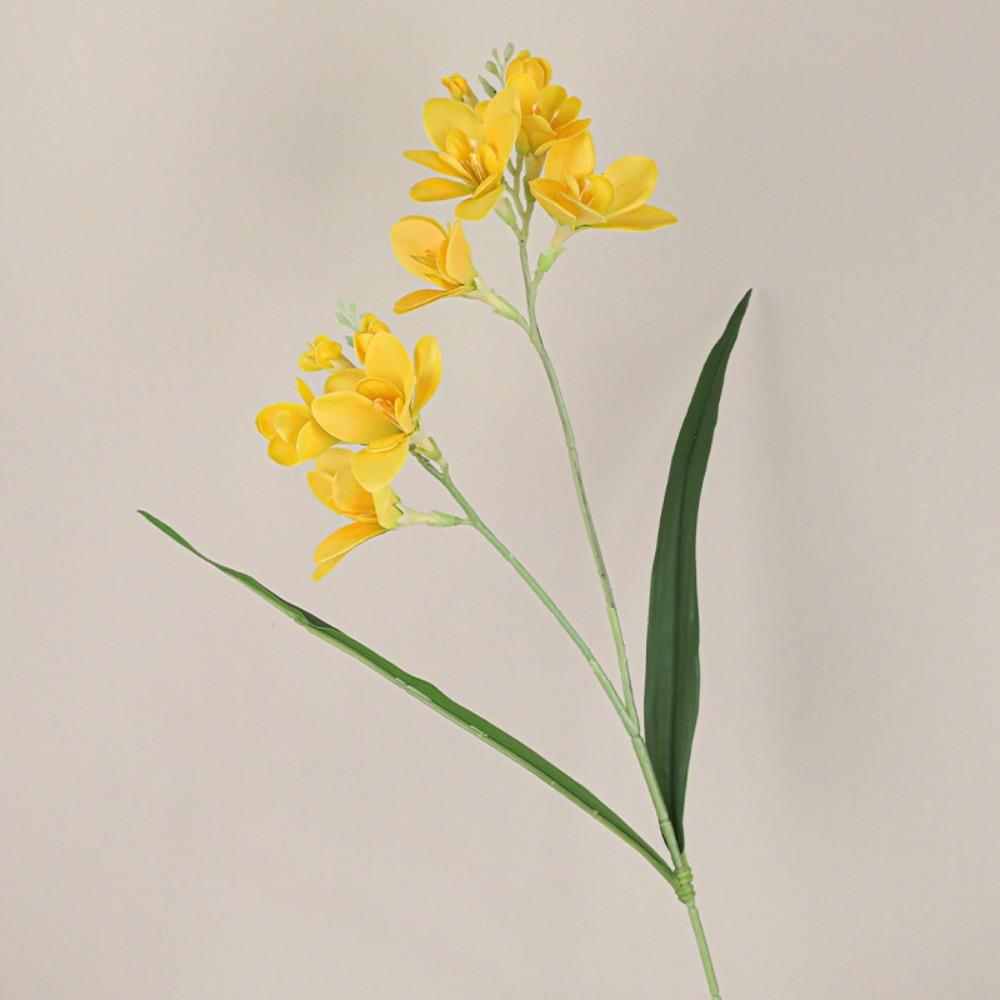 2 Fork Artificial Freesia Flowers Real Touch Surface Simulation Petals Simulation Whelan Flower Handcrafted Details