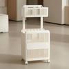 Slatted Laundry Storage Basket with Divider Standing Folding Two-Tier