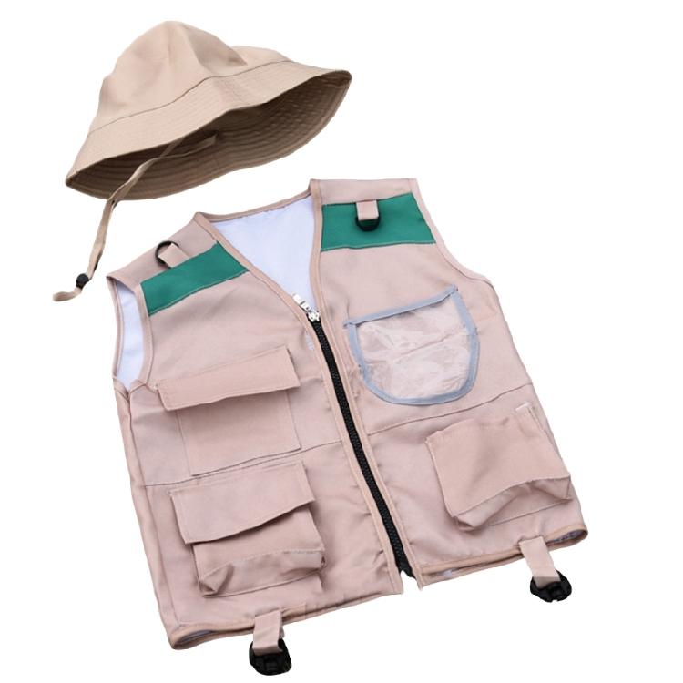 Utforskarkit för barn med safariväst och hatt för 4-6-åriga pojkar flickor Barnsafarikläder, STEM Utomhusutforskarkit