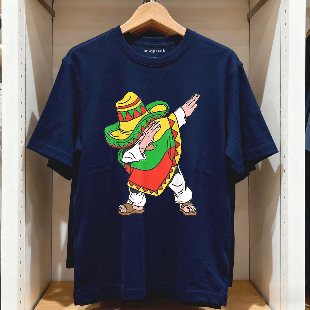 

Dabbing Mexican Poncho Cinco de Mayo Boys Unisex Sombrero Dab TShirt Women Unisex Casual cotton printed t shirts Adult tops tee 4XL