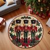 3D Optical Illusion Round Rug Christmas Gnome Vortex Hole Print Soft Non Slip Washable Carpet for Living Room Decor