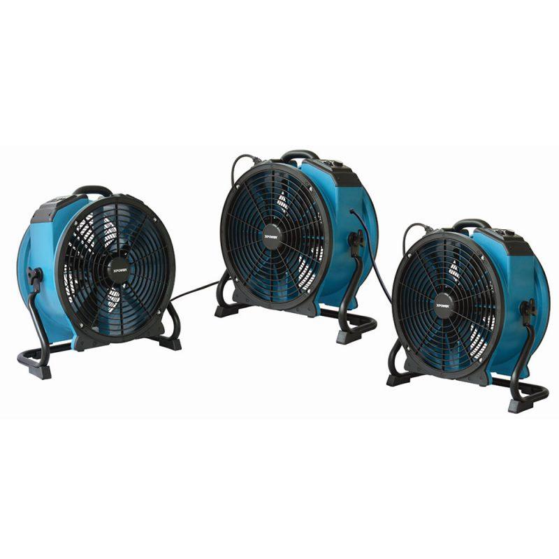 Ventilatore Assiale Professionale da 18″ XPOWER Motore Assiale Sigillato Ventilatori Assiali Industriali con Timer e Prese di Corrente X-47ATR blu