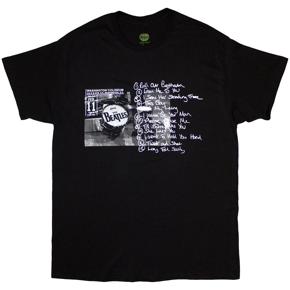 

The Beatles Washington 64 Drum Photo Setlist T-Shirt Black New L