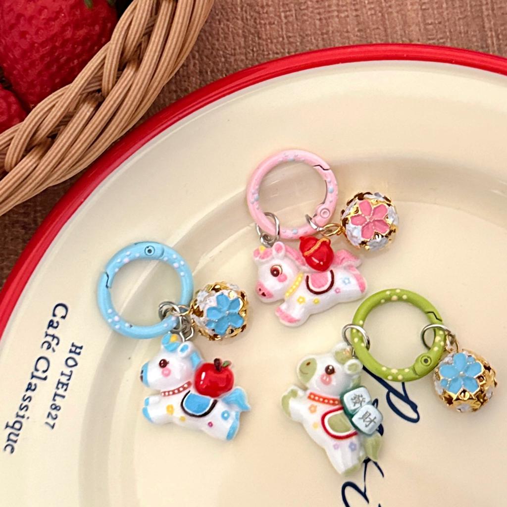 Funny Cartoon Pony Keychain Pendant Cute Fashion Animals Key Ring Year Of The Horse Backpack Decoration Accessories Gifts