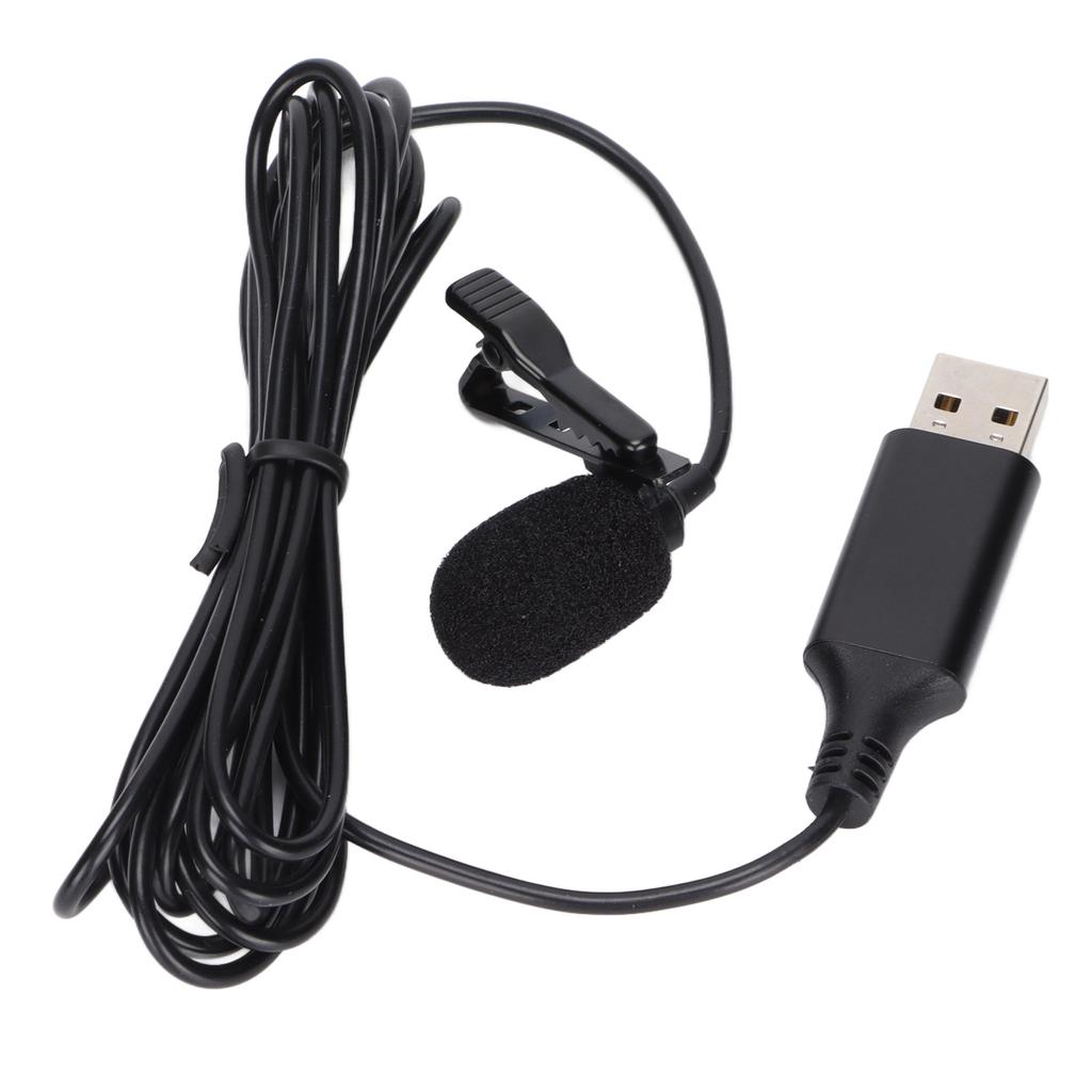 Lapel Microphone Portable Clip On Wired Mini Lapel Microphone with USB Interface for Mobile Phones Cameras