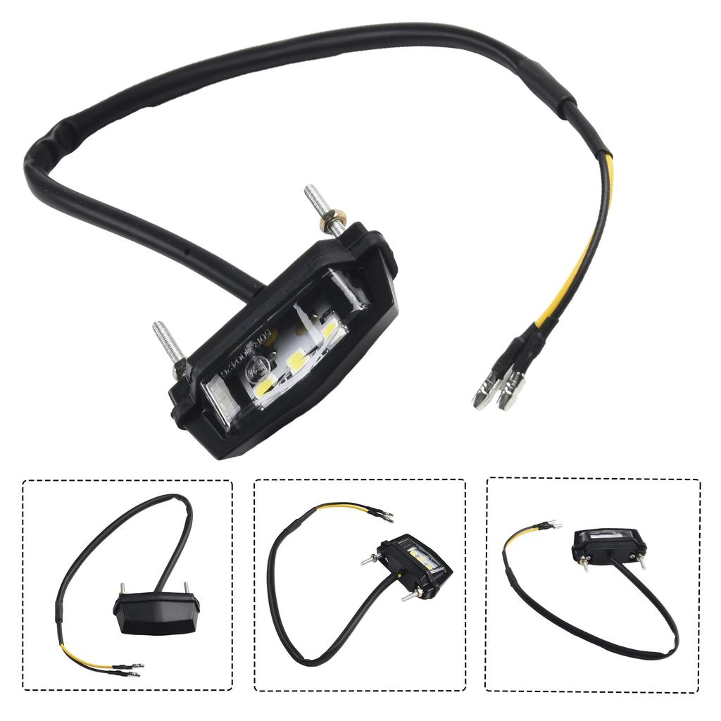 Parts Replacement License Plate Light 12V ABS Plastic Accessories Black Housing LED Lamp Motorcycle Multi Use Number