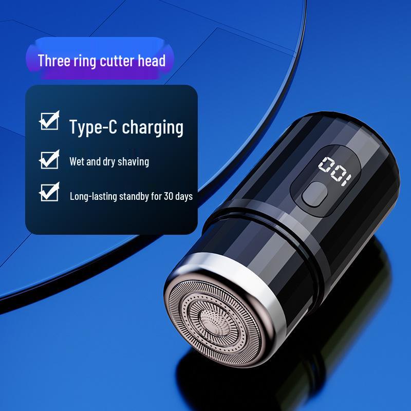 Portable Mini Electric Shaver: Upgraded Washable Digital Display for Men