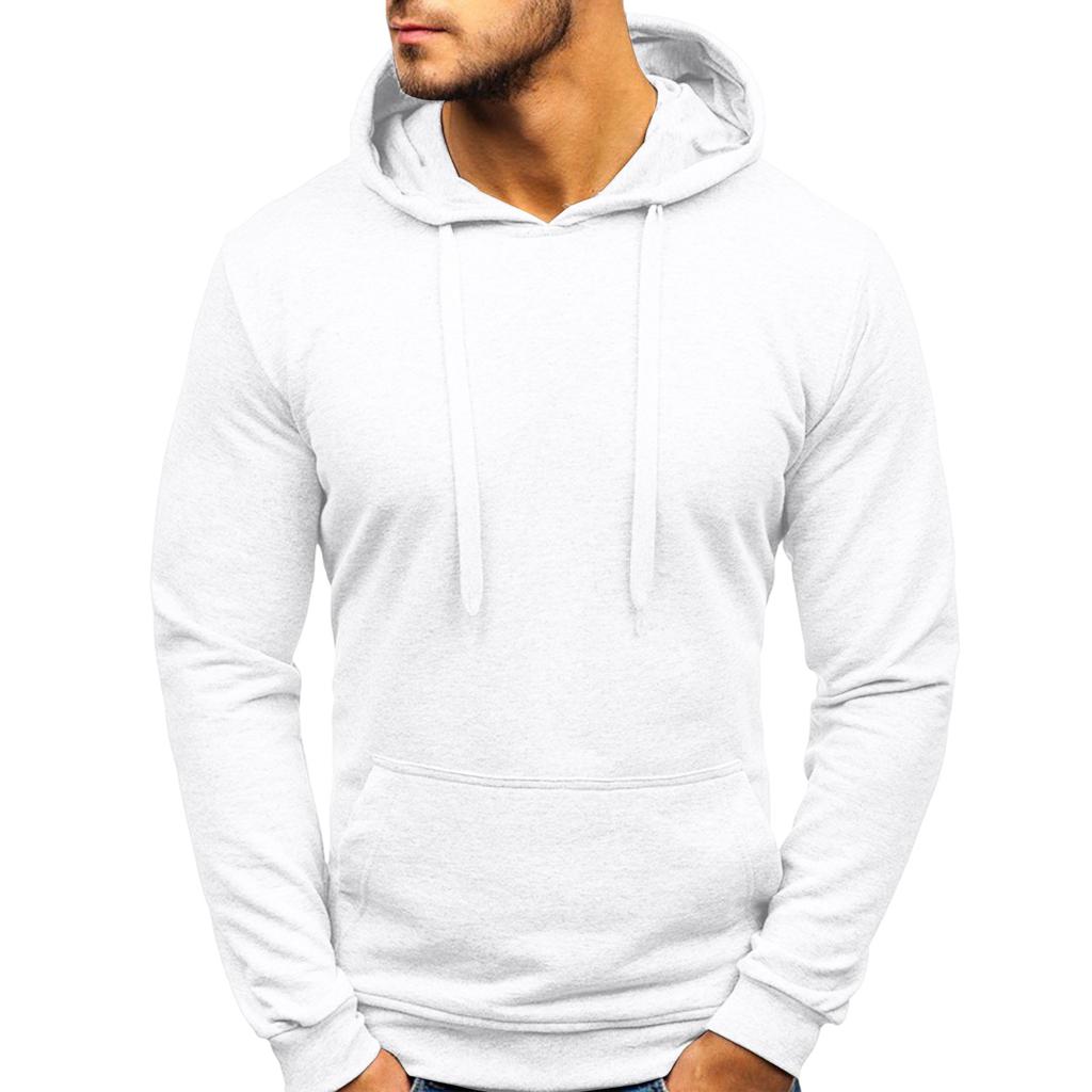 Men's  Big Size  Solid Color  Leisure  Sports  Self-Cultivation  Pullover  Long Sleeves  Hooded Hood  Hoodie
