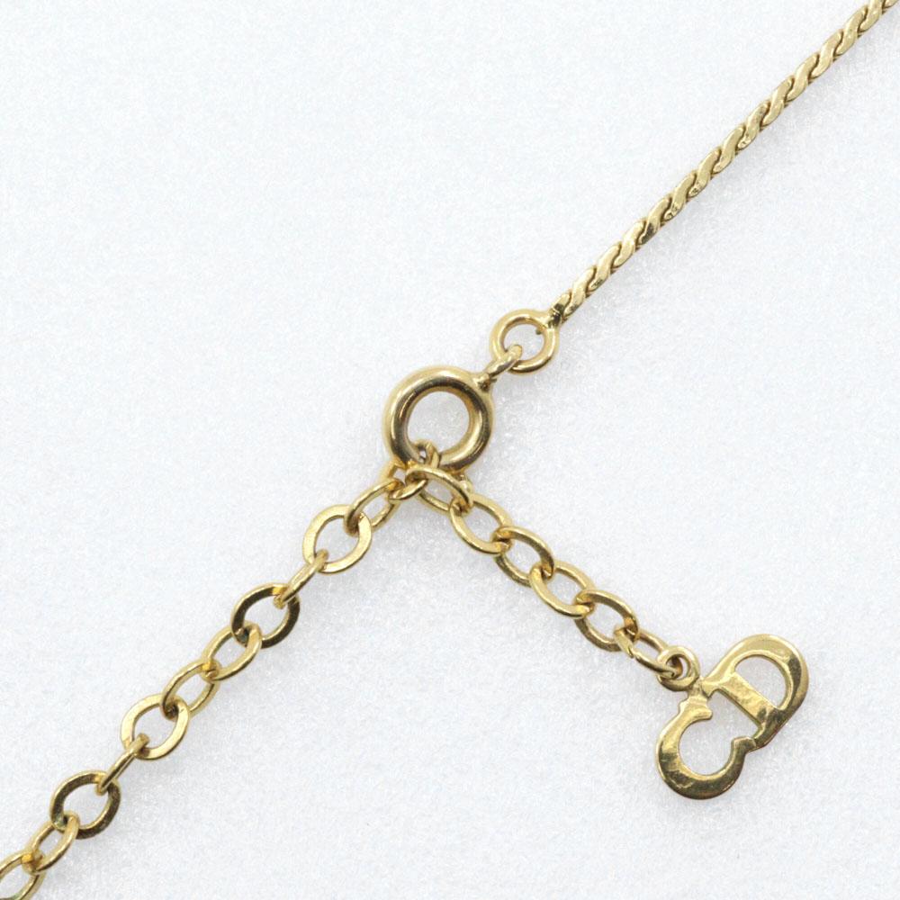 Dior CD Logo Necklace Plated Gold 4.6g Women Used