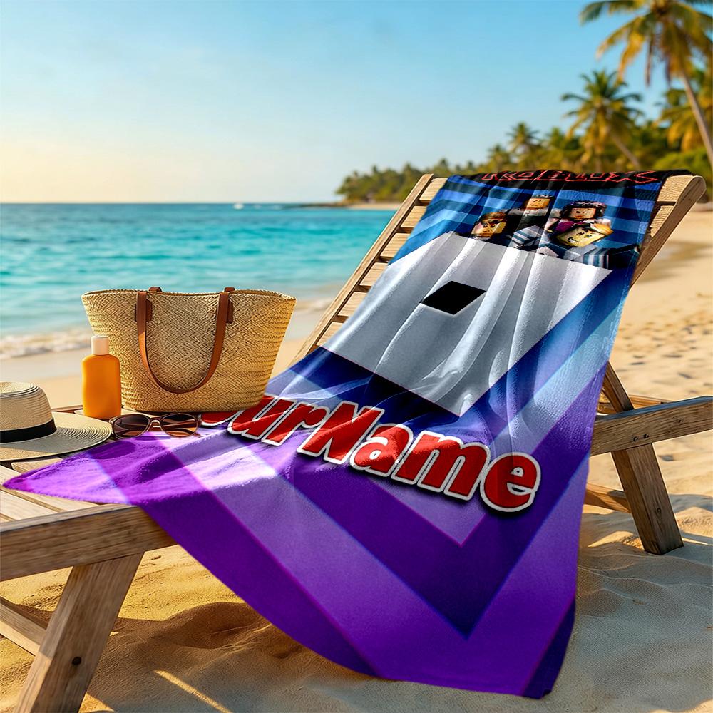 Roblox Customizable Name Beach Towel High Absorbency & Quick-Dry Ideal for Travel Outdoor Swim Pool Yoga Surf Camping Hiking Gym Gift Holiday