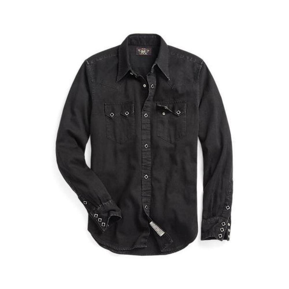 

Rrl Slim Fit Denim Western Shirt Mnrrwov16820281001 M