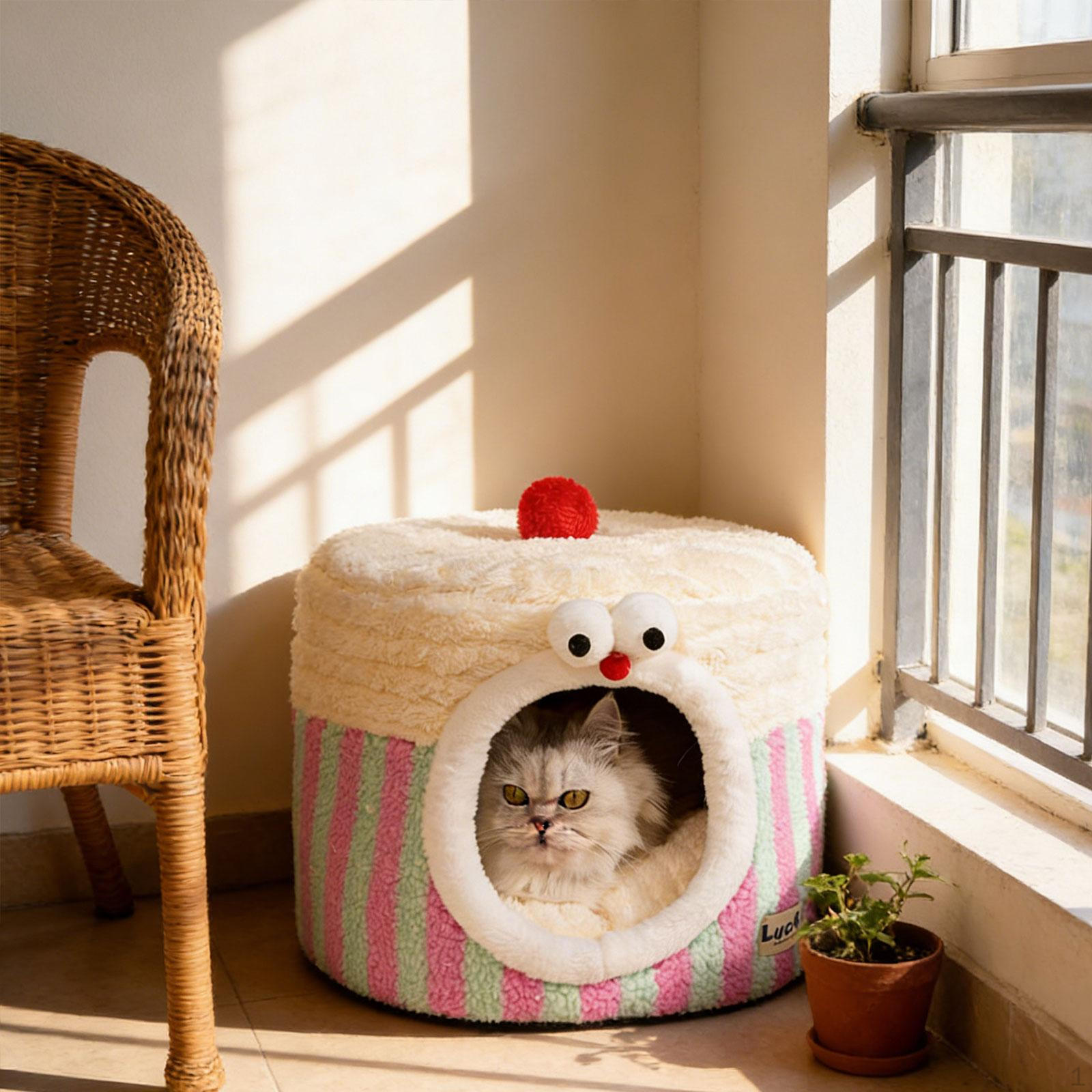 

Bed with Removable Cushion, Cat House Tent, Comfortable Thermal Insulation, Suitable for Indoor M