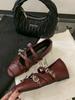 2025 new French retro style square head bow with Mary Jane shoes women's flat ballet shoes