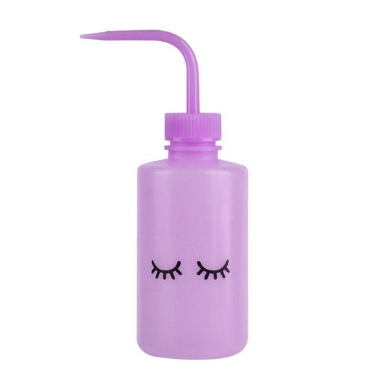 Wimpernreinigungsflasche mit gebogener Düse 250ml Augenbrauen Make-up Entfernung & Wimpernpflegewerkzeug Nachfüllbare Quetschflasche für Schönheitssalon Heimgebrauch