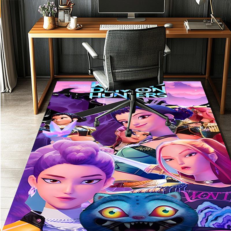 KPop Dämonenjäger Muster Teppich, Innen-/Außenmatte, für Picknick, Spielzimmer, Schlafzimmer, Büro, Wohnzimmer, Heimdeko Teppich, Geburtstagsgeschenk