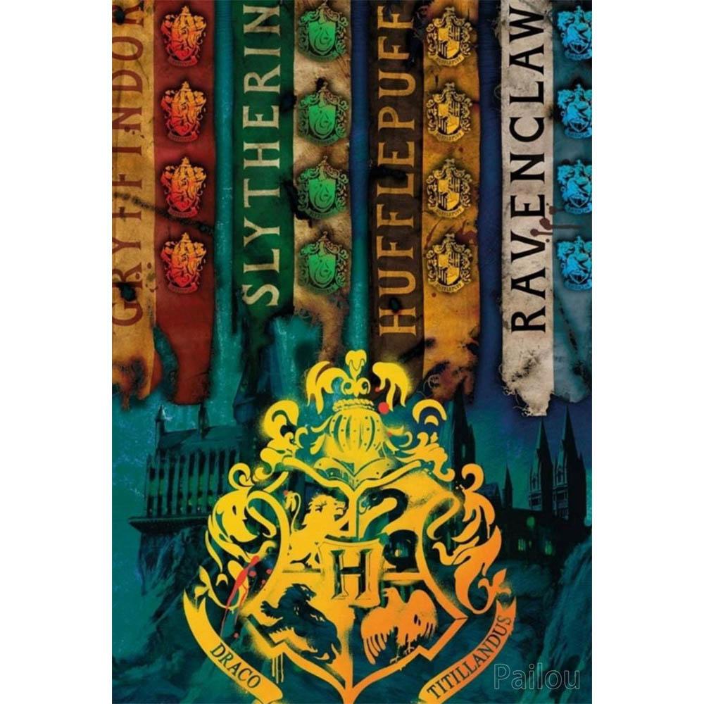 Fantasy Harry Potter 5d Full Diamond Painting Hogwart House Animal Magical Witches Cross Stitch Diy Handwork Home Decor Gift