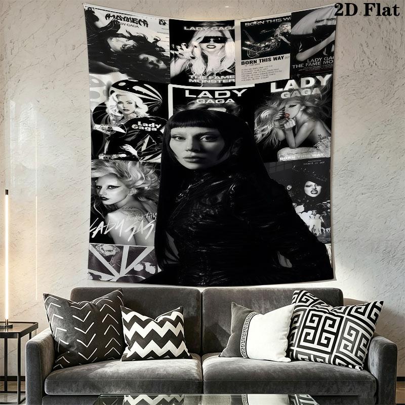 Lady Gaga Vibe Wall Hanging Printed Fabric Blanket Decorative Tapestries for Bedroom Living Room Home Decor