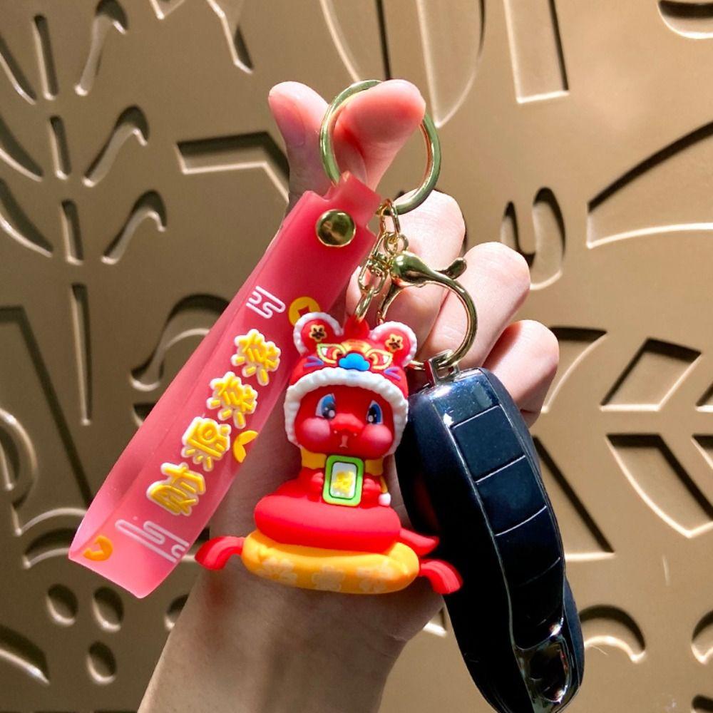 Frühlingsfest Schlange Schlüsselanhänger Glücksschlange Schlüsselring Niedlicher 2025 Neujahrsanhänger Geschenke