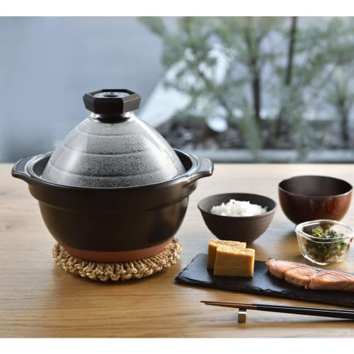 HARIO GNR-200-B 2-3 cup rice pot with glass lid