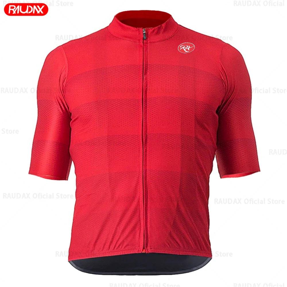 

2024 RAUDAX Летняя мужская велосипедная майка Удобные дышащие велосипедные комплекты Для улицы Горного велосипеда С коротким рукавом Велосипедная одежда S