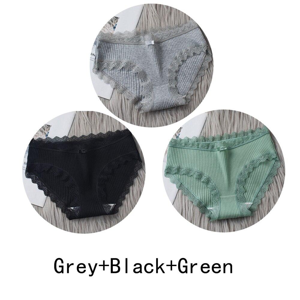 3PCS/lot Cotton Panties Women Comfortable Underwears Sexy Middle-Waisted Underpants Female Lingerie Big Size Ladies Briefs
