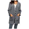Women's  And Winter Loose Solid Color Stitching Long-sleeved V-neck Single-breasted Pockets Plush Coat