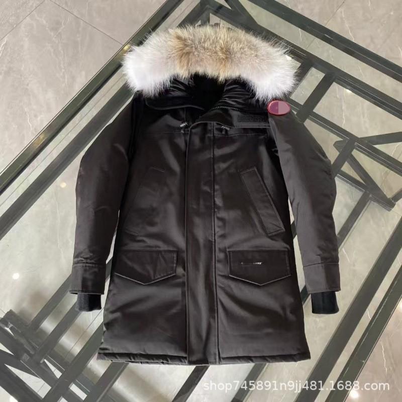Womens Long Warm Duck Down Parka Coat With Wolf Fur Collar 85-90% Fill Power 401-450g Premium Outerwear 2025