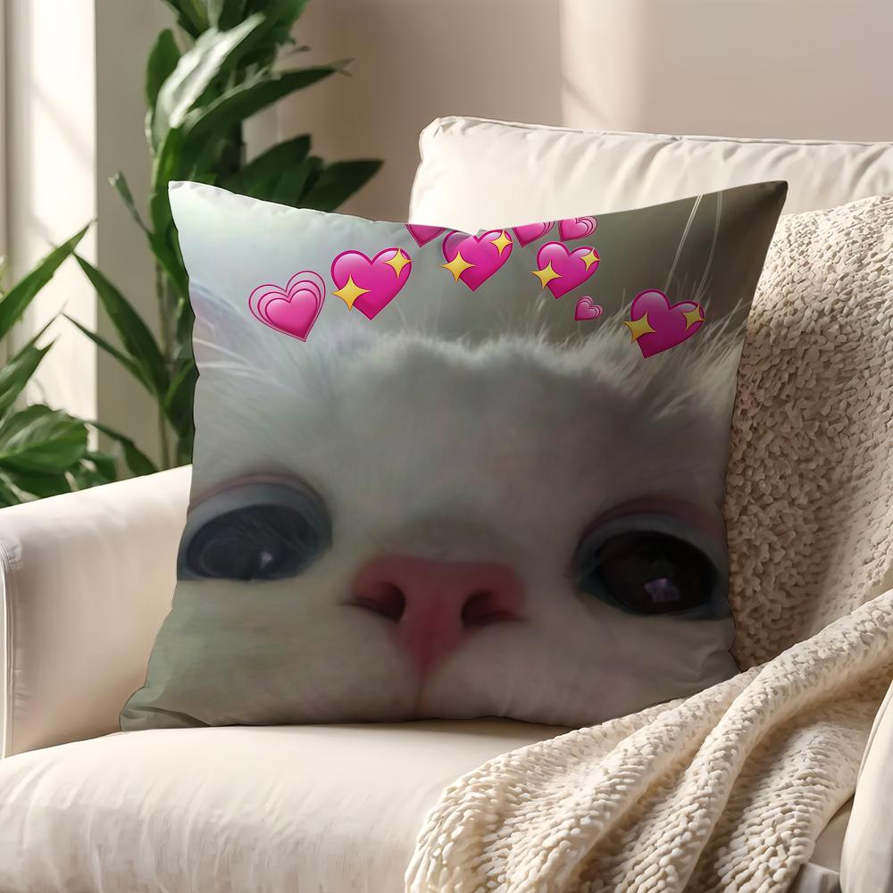 Funny Cat Memes cushion cover For Pillow Printing Sofa Decoration Home Car Room Coffee Shop Office Nordic Simplicity