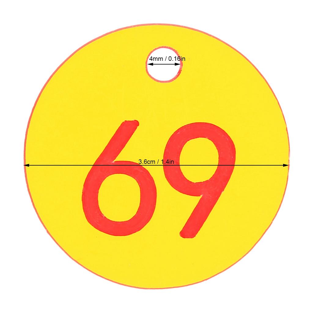 50 Stück Bienenstock-Etiketten ABS Runde nummerierte Schild-Etiketten mit Loch Vieh-Zubehör für Imkerei Tierhaltung