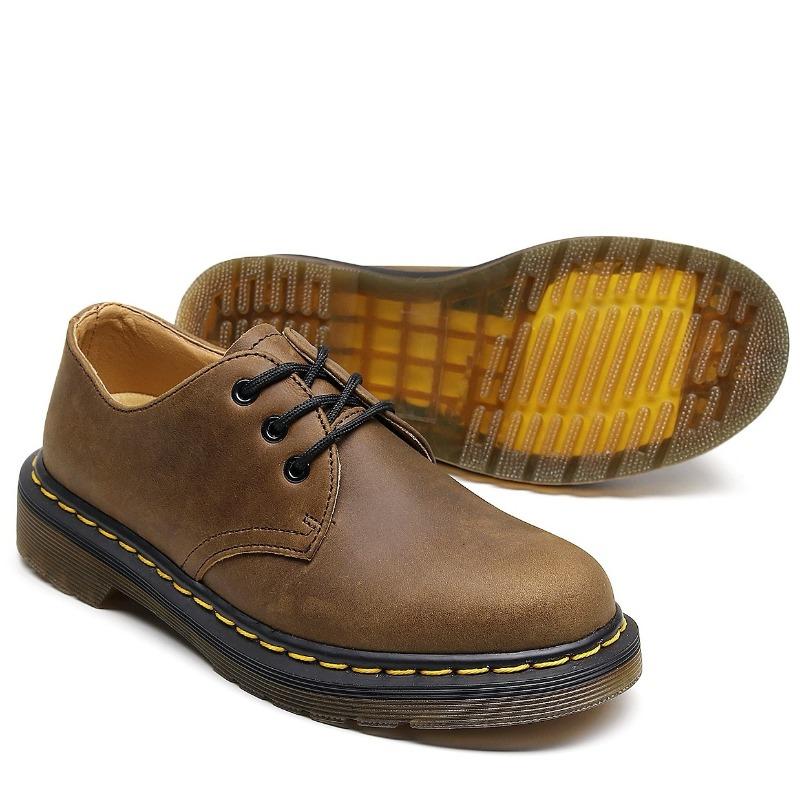 Scarpe Martin a calzino basso di prima qualità da uomo in pelle taglia grande stivaletti corti punta tonda scarpe casual da lavoro per uomo e donna coppia