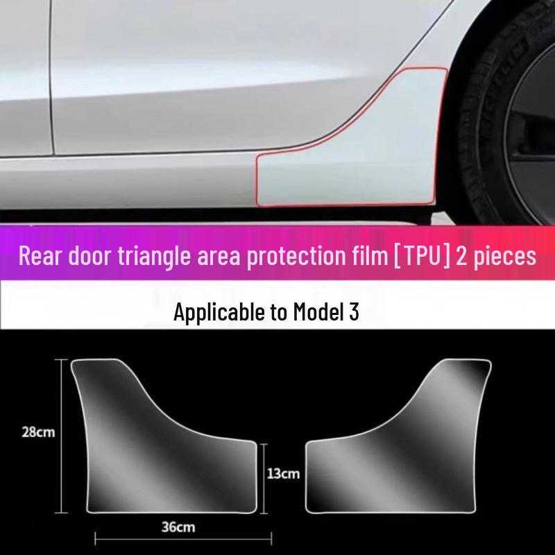 Tesla Model 3/Y Rear Door TPU Protection Film (Triangle Paint Surface)