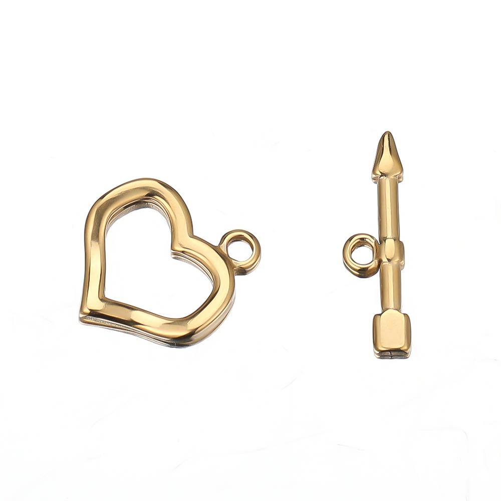 4 Sets Stainless Steel OT Clasp Toggle Clasps for DIY Jewelry Making Heart Necklaces Connectors Crafts Bracelet Accessories