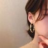 Luxury Female Big Hoop Earrings Fashion Gold Color Shiny Crystal Wedding Round Earrings Women’s Gift