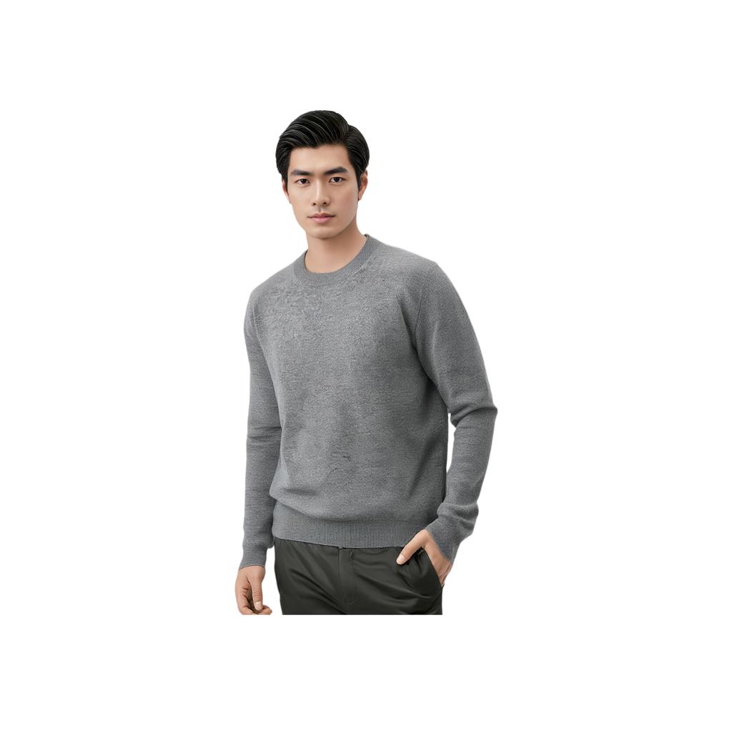 ONITSUKA TIGER LS Knit Top Solid Color Fashion Loose Round Neck Long Sleeve Sweater Unisex Tops Gray 2183B363-020