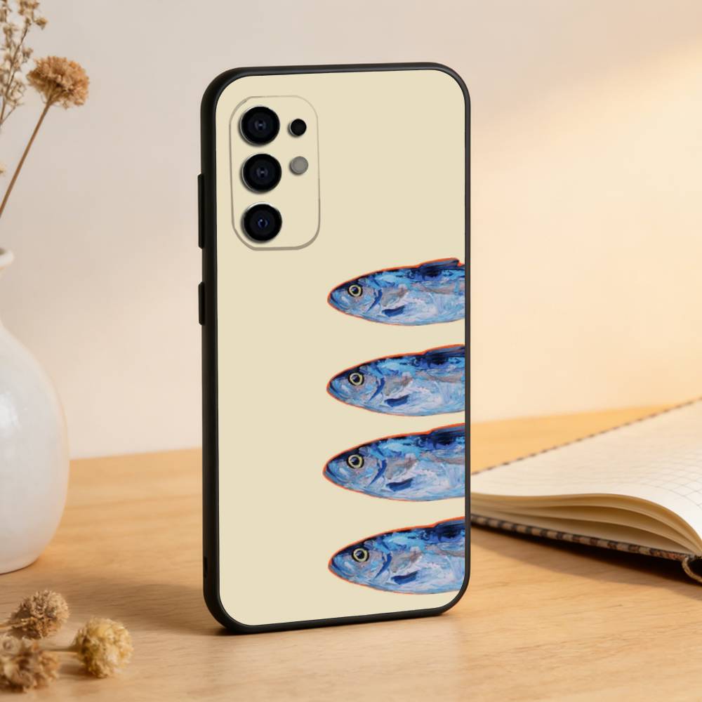 Sardines Fish Art Phone Case Black Silicone Soft For Samsung S25,S24,S21,S22,S23,S30,Ultra,S20,Plus,Fe,Lite