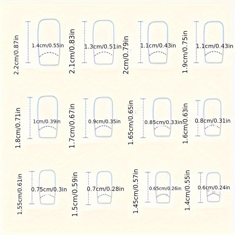 Medium Square Press On Nails French Tip Fake Nails With Summer Flower Design, Full Cover False Nails For Women And Girls