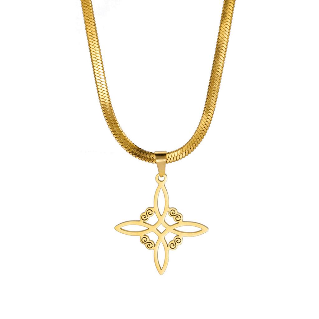 Classic Stainless Steel Necklace Trend Witch Knot Pendant Necklace Men Women Casual Jewelry Gifts