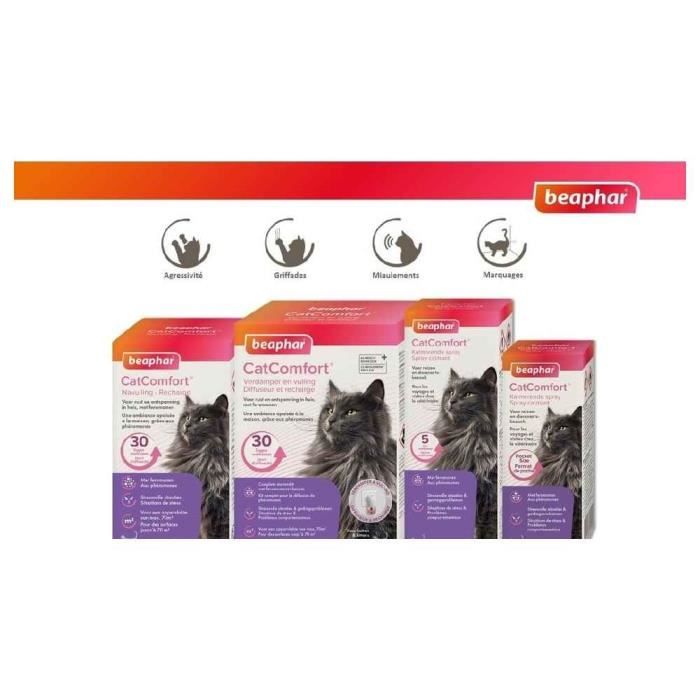 Spray Calmant - Beaphar - CatComfort - 60ml - Réduit Le Stress - Phéromones Pour Chats