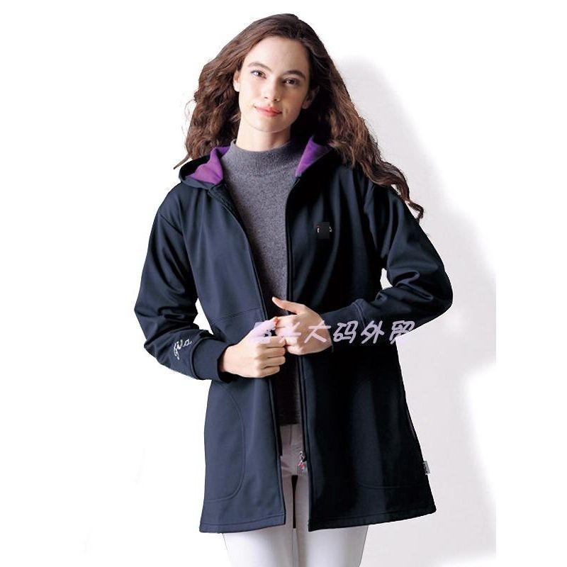 Export Hooded Windproof Thermal Coat plus Size Autumn Women's Fleece Cardigan Soft Shell Fleece Padded Coat 753
